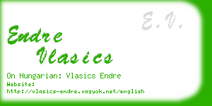 endre vlasics business card